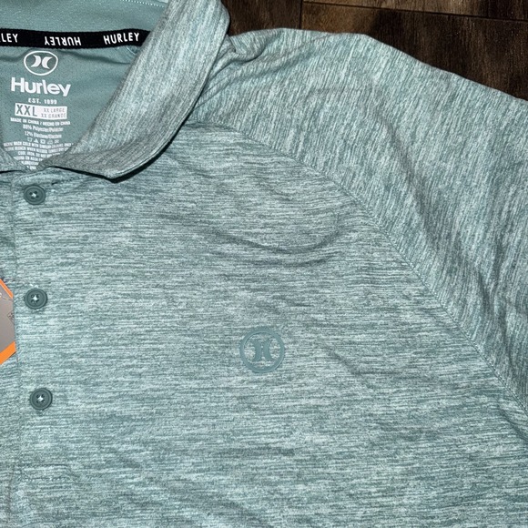 Hurley Men's Performance Stretch Moisture Wicking Shirt, Green, Size 2XL - Picture 3 of 4